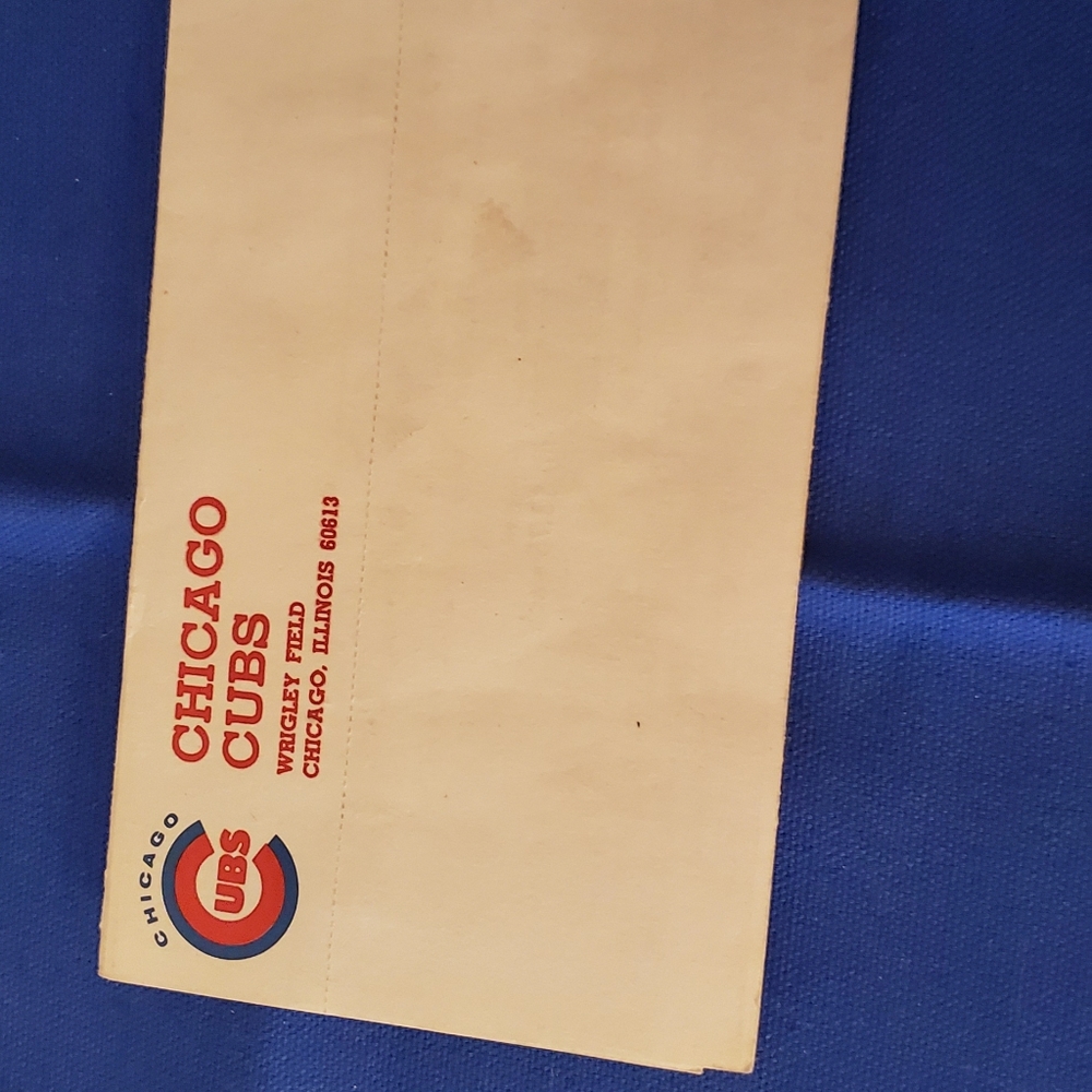 Chicago Cubs 1970s tickets by mail order envelope